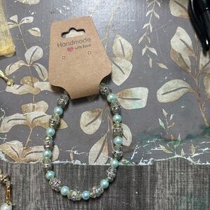 Handmade Pearl and Crystal Necklace